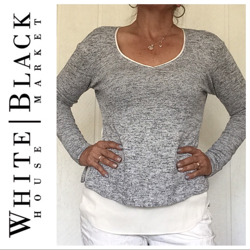 WHITE HOUSE BLACK MARKET LAYERED TOP SMALL
